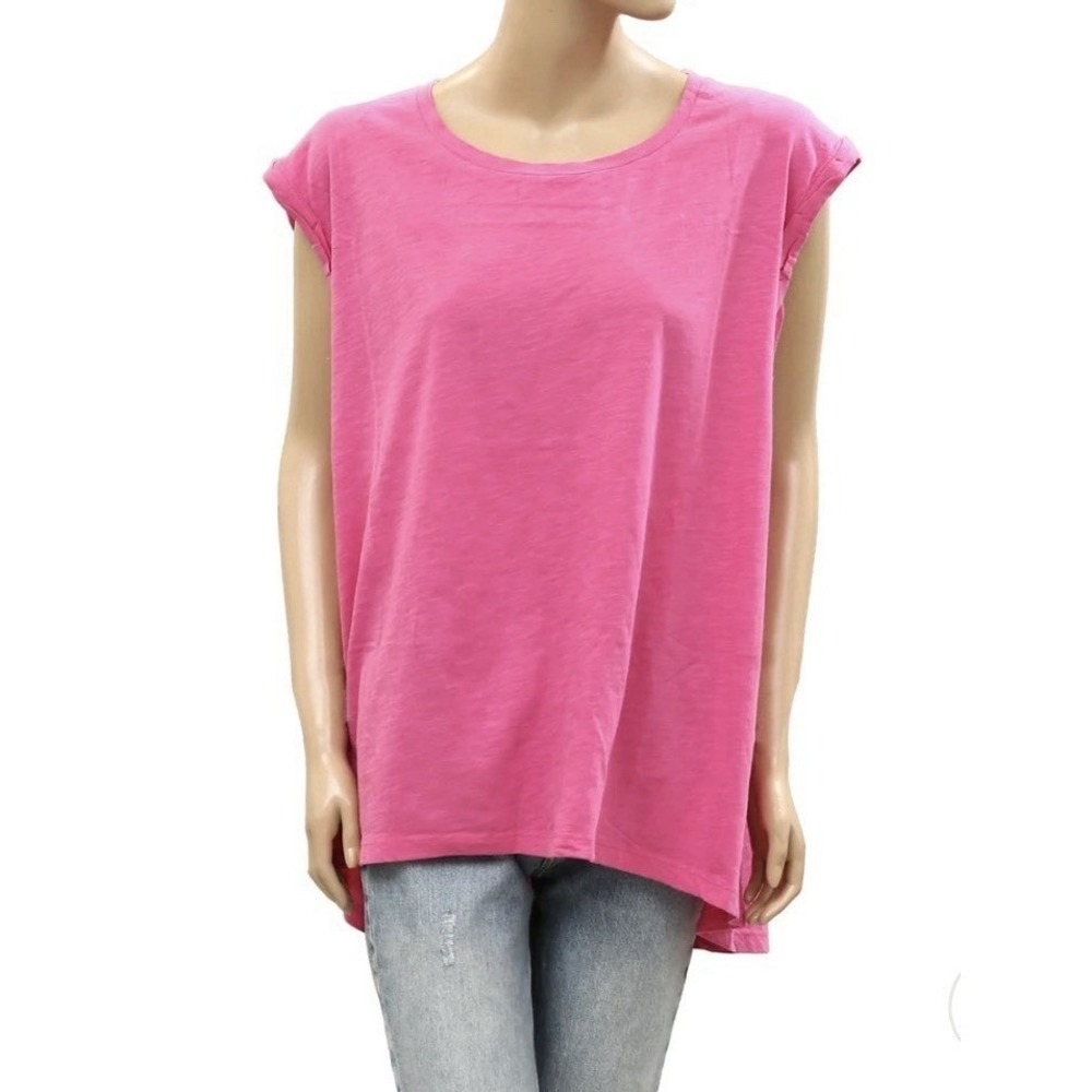 Maeve By Anthropologie cap Sleeve Tee Tunic Top In Pink